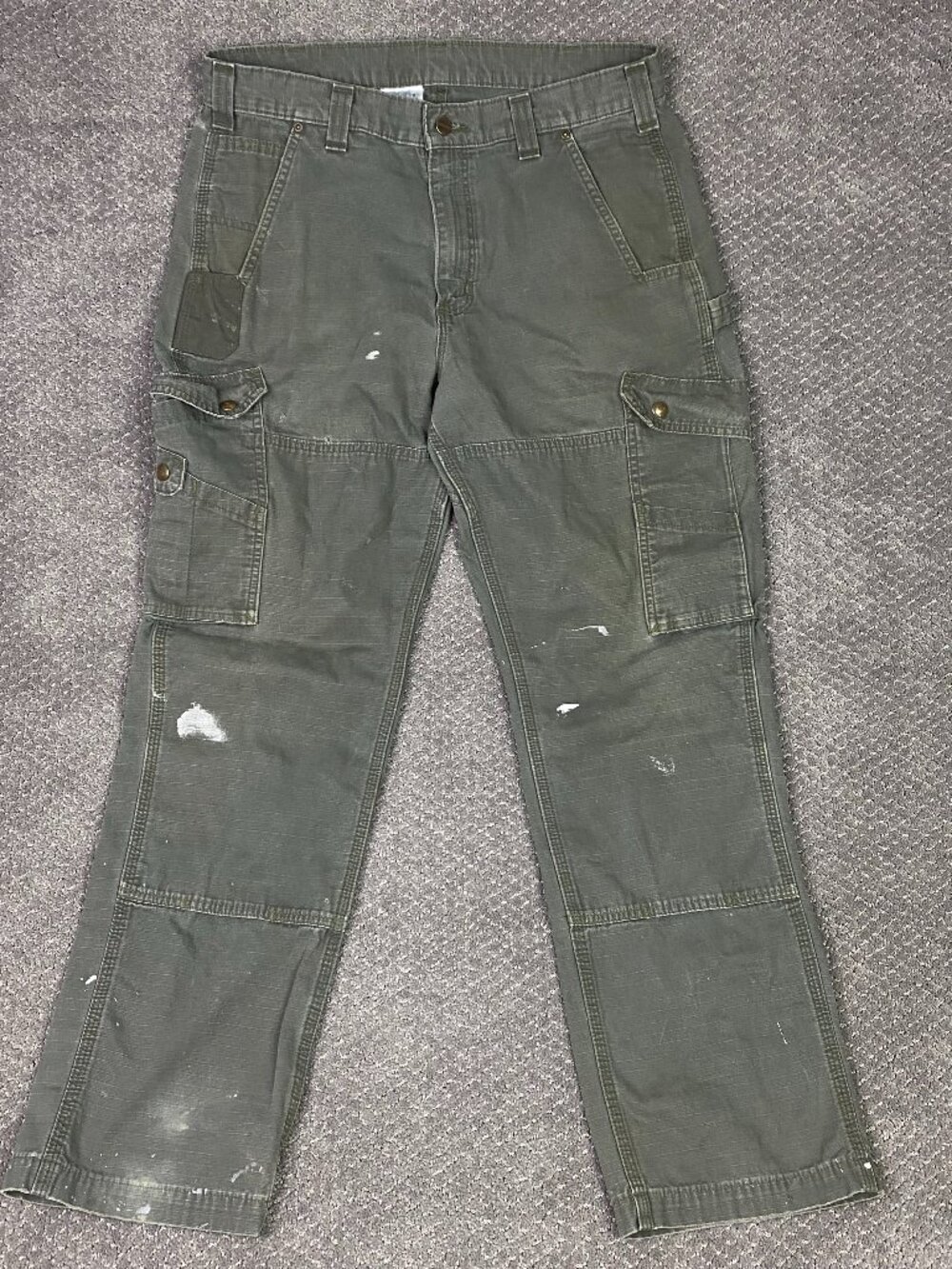 Carhartt Double Knee Relaxed Fit Ripstop Cargo Pants Mens 34x32 34x31 B342 MOS
